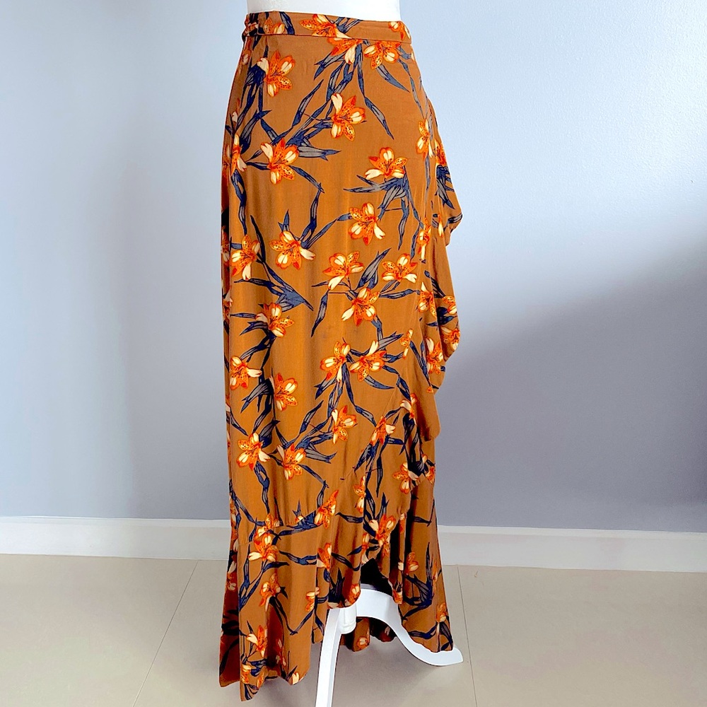 L*Space floral wrap long maxi skirt